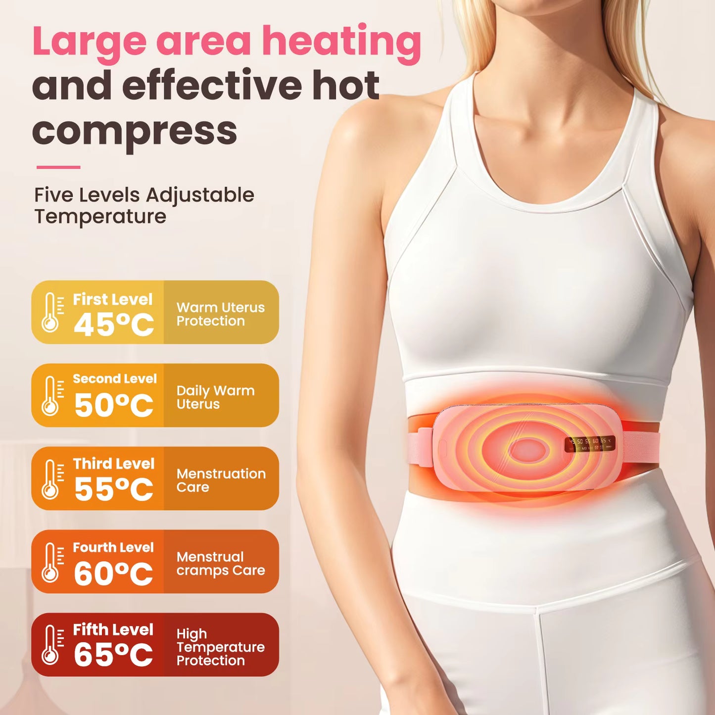 Portable Heated Menstrual Belt – Cordless Period Cramp Relief