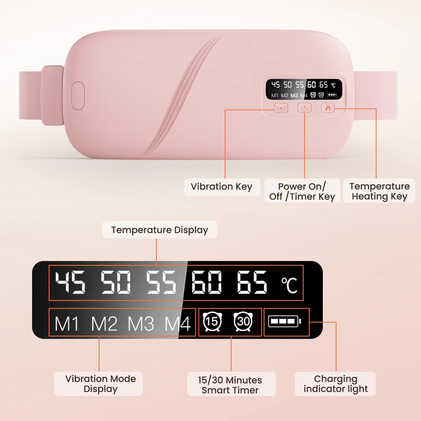 Portable Heated Menstrual Belt – Cordless Period Cramp Relief