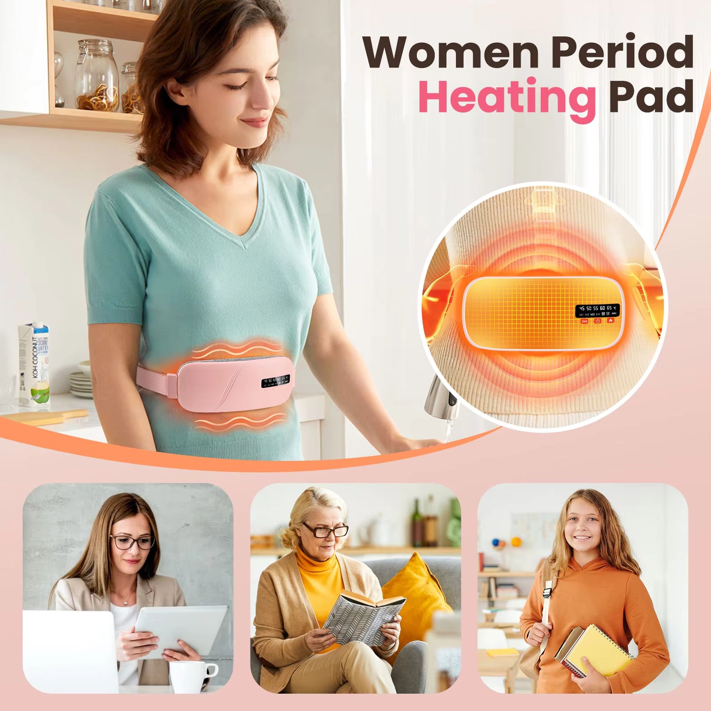 Portable Heated Menstrual Belt – Cordless Period Cramp Relief