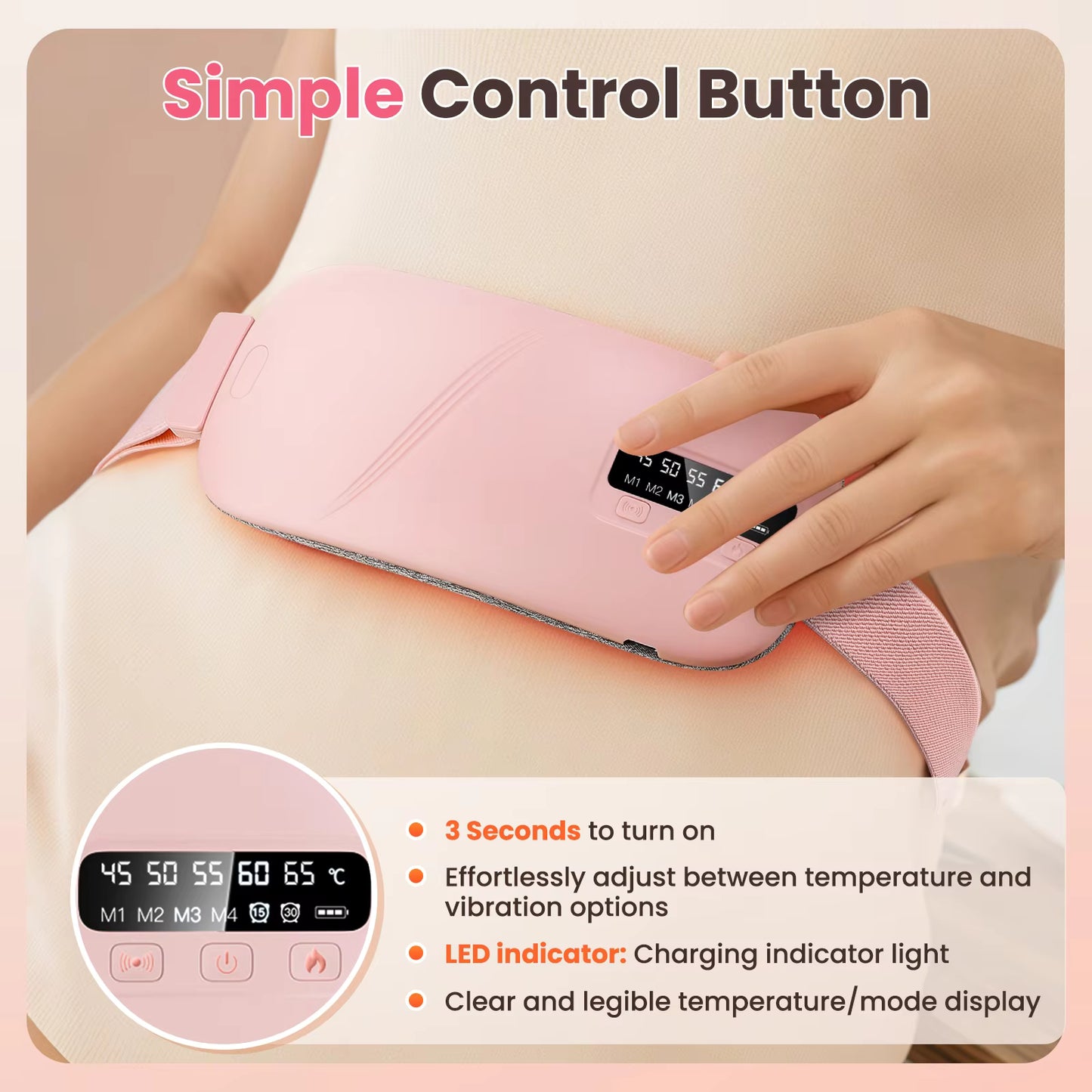 Portable Heated Menstrual Belt – Cordless Period Cramp Relief
