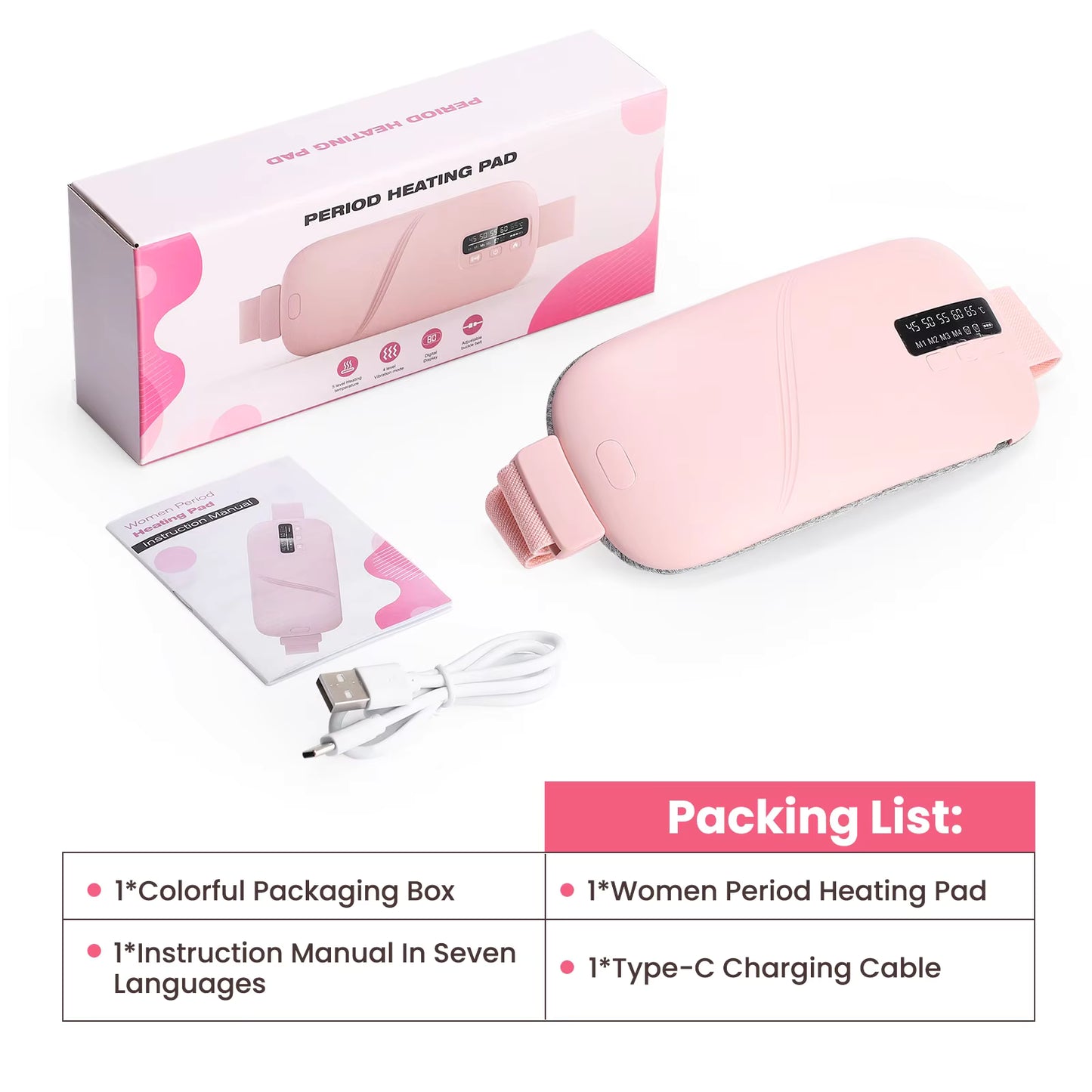 Portable Heated Menstrual Belt – Cordless Period Cramp Relief